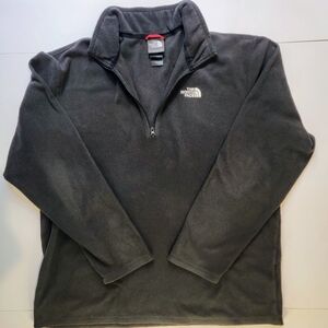The North Face Pullover Men Large Black 1/4 Zip Fleece Hiking Outdoors
